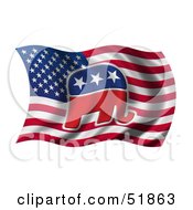 Poster, Art Print Of Republican Elephant Flag - Version 2