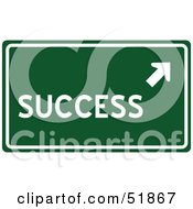 Royalty Free RF Clipart Illustration Of A Green Success Road Sign
