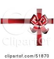 Poster, Art Print Of Red Ribbon And Bow On A White Gift Box