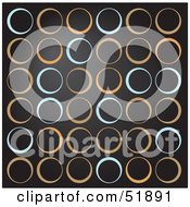 Poster, Art Print Of Retro Background Of Green And Tan Circles On Black