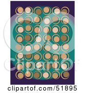 Poster, Art Print Of Retro Background Of Tan Circles On Teal And Purple