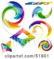 Digital Collage Of Rainbow Logo Designs - Version 2