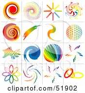 Digital Collage Of Rainbow Logo Designs - Version 3