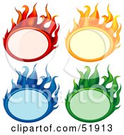 Poster, Art Print Of Digital Collage Of Colorful Flame Banners