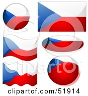 Royalty Free RF Clipart Illustration Of A Digital Collage Of Czech Republic Flag Icons by dero