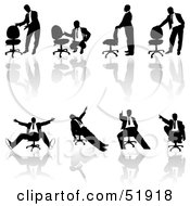 Royalty Free RF Clipart Illustration Of A Digital Collage Of Businessman Silhouettes Version 31 by dero