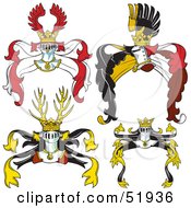 Royalty Free RF Clipart Illustration Of A Digital Collage Of Heraldic Helmet Elements Version 5