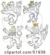 Digital Collage Of Heraldic Lion Elements - Version 2