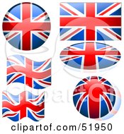 Digital Collage Of United Kingdom Flag Icons