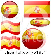 Digital Collage Of Spain Flag Icons