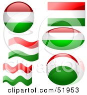 Digital Collage Of Hungary Flag Icons