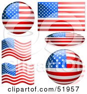 Poster, Art Print Of Digital Collage Of American Flag Icons