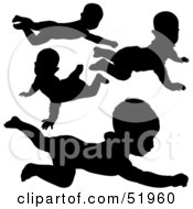 Poster, Art Print Of Digital Collage Of Baby Silhouettes - Version 4