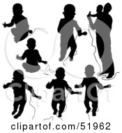 Royalty Free RF Clipart Illustration Of A Digital Collage Of Singing Baby Silhouettes by dero