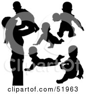 Poster, Art Print Of Digital Collage Of Baby Silhouettes - Version 3