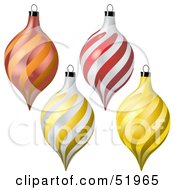 Royalty Free RF Clipart Illustration Of A Digital Collage Of Drop Christmas Ornaments Version 2