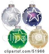 Royalty Free RF Clipart Illustration Of A Digital Collage Of Christmas Baubles With Stars