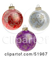 Royalty Free RF Clipart Illustration Of A Digital Collage Of Christmas Baubles Version 2
