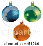 Royalty Free RF Clipart Illustration Of A Digital Collage Of Star Christmas Baubles Version 1
