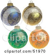 Royalty Free RF Clipart Illustration Of A Digital Collage Of Christmas Baubles Version 1