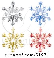 Royalty Free RF Clipart Illustration Of A Digital Collage Of Four Snowflake Christmas Ornaments