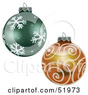Royalty Free RF Clipart Illustration Of A Digital Collage Of Snowflake And Swirl Christmas Baubles