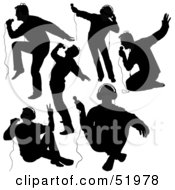 Royalty Free RF Clipart Illustration Of A Digital Collage Of Silhouetted Male Singers by dero