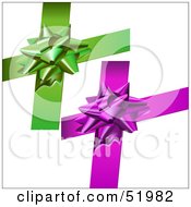 Poster, Art Print Of Digital Collage Of Green And Purple Present Bows