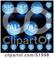 Royalty Free RF Clipart Illustration Of A Digital Collage Of Blue Retail Site Buttons