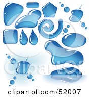 Royalty Free RF Clipart Illustration Of A Digital Collage Of Abstract Blue Water Drops