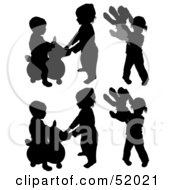 Poster, Art Print Of Digital Collage Of Silhouetted Playground Children