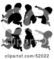 Poster, Art Print Of Digital Collage Of Silhouetted Children Playing With A Ball - Version 2