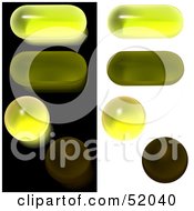 Royalty Free RF Clipart Illustration Of A Digital Collage Of Yellow Oval And Circular Glass Buttons