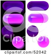 Royalty Free RF Clipart Illustration Of A Digital Collage Of Purple Oval And Circular Glass Buttons