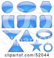 Royalty Free RF Clipart Illustration Of A Blank Blue Icon Button Shapes