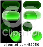Royalty Free RF Clipart Illustration Of A Digital Collage Of Green Oval And Circular Glass Buttons
