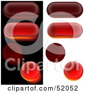 Royalty Free RF Clipart Illustration Of A Digital Collage Of Red Oval And Circular Glass Buttons by dero
