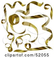 Poster, Art Print Of Digital Collage Of Golden Spiral Ribbons