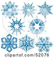 Royalty Free RF Clipart Illustration Of A Digital Collage Of Intricate Blue Snowflakes Version 3 by dero