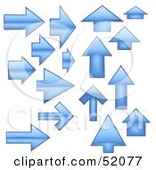 Royalty Free RF Clipart Illustration Of A Digital Collage Of Blue Arrows Pointing In Different Directions