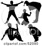 Royalty Free RF Clipart Illustration Of A Digital Collage Of A Silhouetted Drinking Men In Santa Hats Version 2