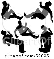 Royalty Free RF Clipart Illustration Of A Digital Collage Of Silhouetted Men Drinking Version 2