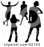 Royalty Free RF Clipart Illustration Of A Digital Collage Of Sexy Lady Silhouettes Version 5