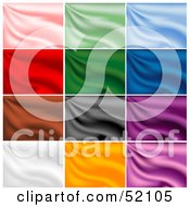 Digital Collage Of Rippling Silk Backgrounds Pink Green Blue Red Brown Gray Purple White And Orange