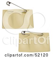 Poster, Art Print Of Digital Collage Of Two Blank Tan Price Tags With A Clothes Pin