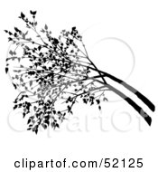 Royalty Free RF Clipart Illustration Of Silhouetted Tree Branches