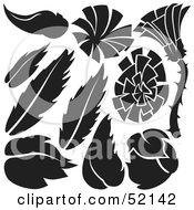 Royalty Free RF Clipart Illustration Of A Digital Collage Of Floral Elements Version 14