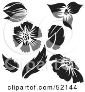 Royalty Free RF Clipart Illustration Of A Digital Collage Of Floral Elements Version 7