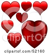 Royalty Free RF Clipart Illustration Of A Digital Collage Of Red Love Heart Elements Version 1