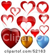 Royalty Free RF Clipart Illustration Of A Digital Collage Of Love Heart Elements by dero
